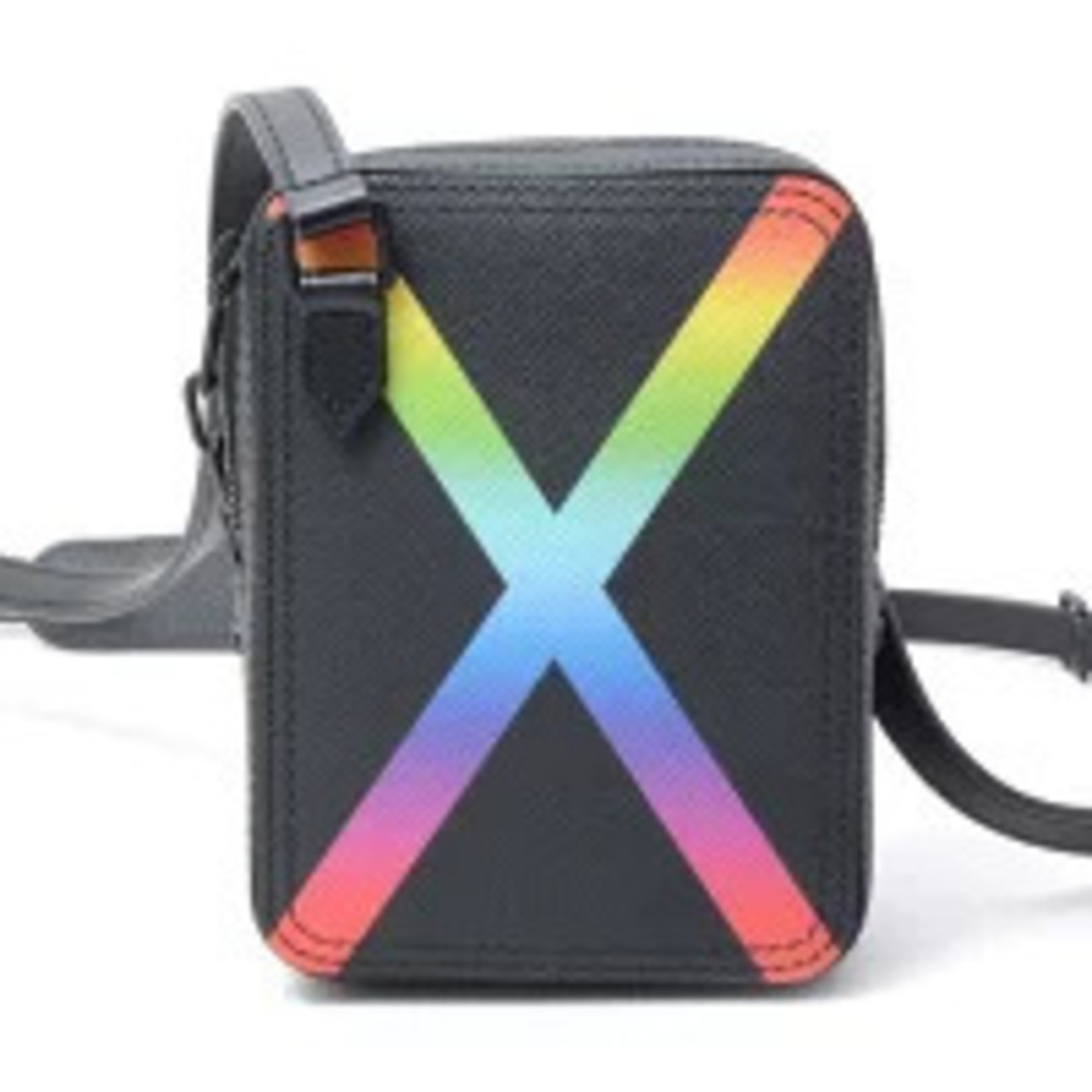 Louis Vuitton Taiga Danube Rainbow Shoulder Messenger Black Bag